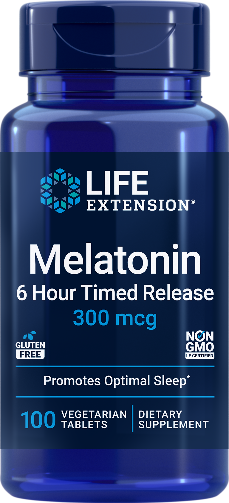 Melatonina 6 Hour Timed Release, 300 mcg, 100 Comprimidos Vegetarianos