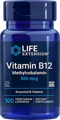 Vitamin B12 Methylcobalamin, 500 mcg, 100 vegetarian lozenges - Life Products Br