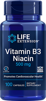 Vitamin B3 Niacin, 500 mg, 100 cápsulas - Life Products Br