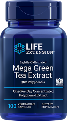 Lightly Caffeinated Mega Green Tea Extract, 100 cápsulas vegetarianas - lifeproductsbr