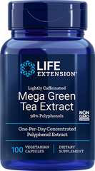 Lightly Caffeinated Mega Green Tea Extract, 100 cápsulas vegetarianas - lifeproductsbr