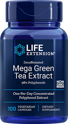 Decaffeinated Mega Green Tea Extract, 100 Cápsulas Vegetarianas - lifeproductsbr