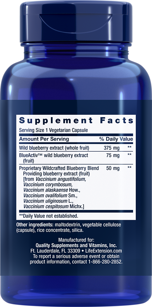 Blueberry Extract cápsulas, 60 cápsulas vegetarianas - lifeproductsbr