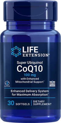 Super Ubiquinol CoQ10 com Suporte Mitocondrial Aprimorado, 100 mgs, 30 Softgels - Life Products Br