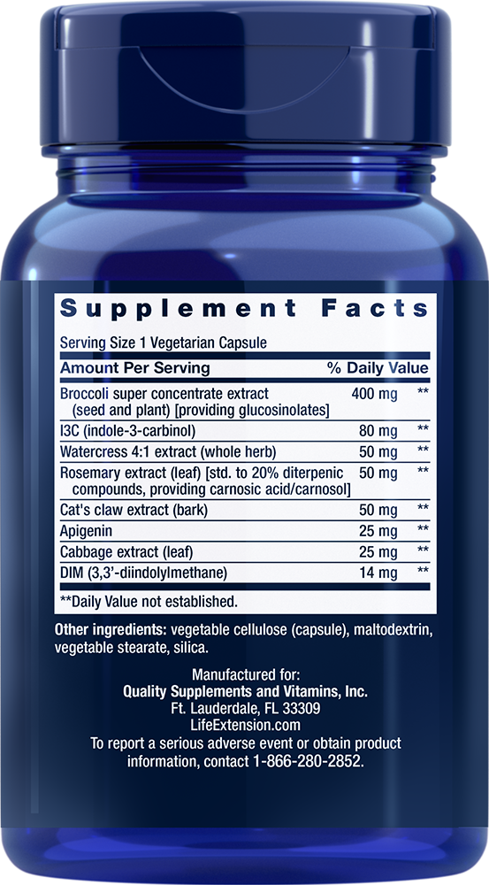 Triple Action Cruciferous Vegetable Extract, 60 cápsulas vegetarianas - Life Products Br