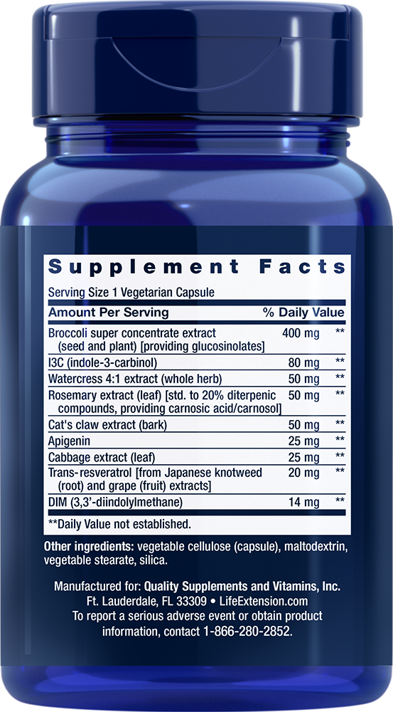 Triple Action Cruciferous Vegetable Extract and Resveratrol, 60 cápsulas vegetarianas - Life Products Br