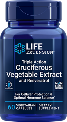 Triple Action Cruciferous Vegetable Extract and Resveratrol, 60 cápsulas vegetarianas - Life Products Br