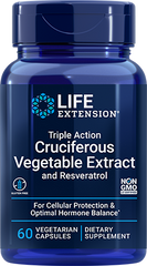 Triple Action Cruciferous Vegetable Extract and Resveratrol, 60 cápsulas vegetarianas - Life Products Br