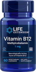 Vitamina B12 Methylcobalamin, 1 mg, 60 vegetarian lozenges - Life Products Br