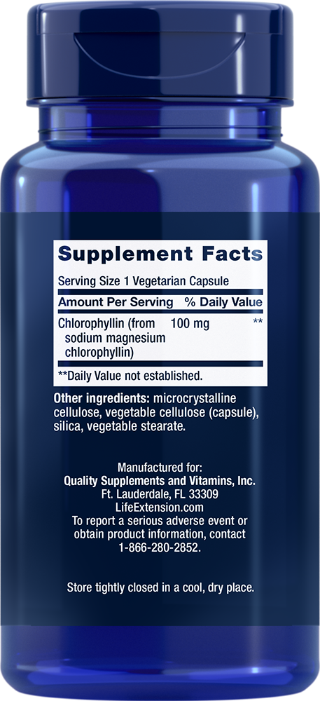 Chlorophyllin, 100 mg, 100 Cápsulas Vegetarianas - lifeproductsbr