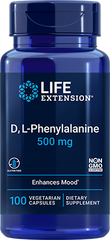 D, L-Phenylalanine Cápsulas, 500 mg, 100 Cápsulas Vegetarianas - lifeproductsbr