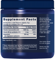 Effervescent Vitamin C Magnesium Crystals, 180 Gramas - lifeproductsbr