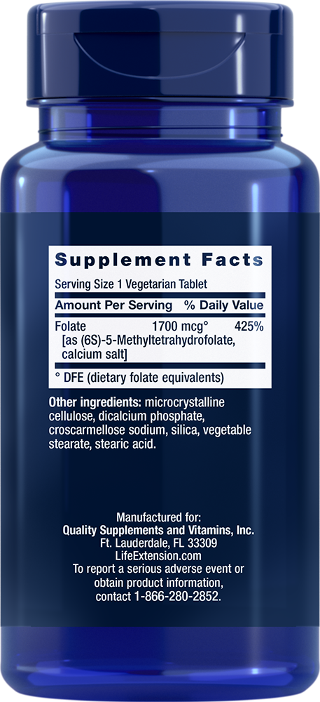 Optimized Folate, 1700 mcg, 100 Comprimidos Vegetarianos