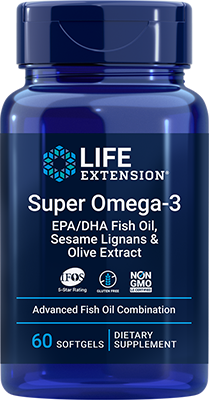 Super Omega-3 EPA/DHA Fish Oil, Sesame Lignans & Olive Extract, 60 Softgels - Life Products Br