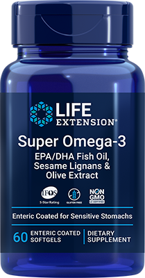 Super Omega-3 EPA/DHA Fish Oil, Sesame Lignans & Olive Extract (Enteric Coated), 60 enteric-coated Softgels - Life Products Br