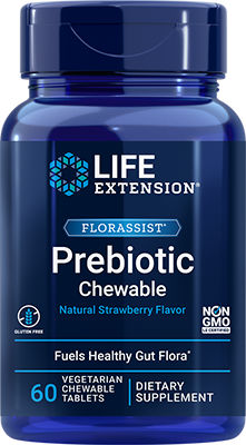 FLORASSIST® Prebiotic Chewable (Strawberry), 60 chewable comprimidos - lifeproductsbr