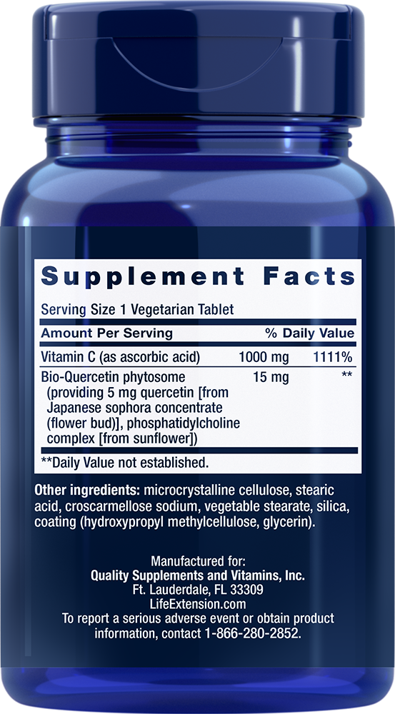 Vitamin C and Bio-Quercetin Phytosome, 60 Comprimidos Vegetarianos - Life Products Br