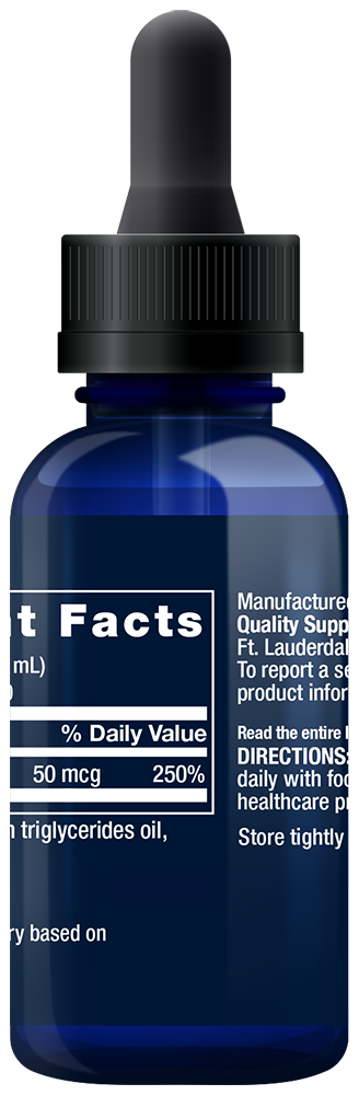 Vitamina Líquida D3 (Menta), 50 mcg (2000 IU), 29.57 ml - Life Products Br