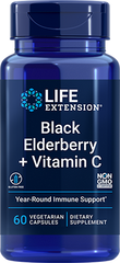 Black Elderberry + Vitamin C, 60 Cápsulas Vegetarianas - lifeproductsbr