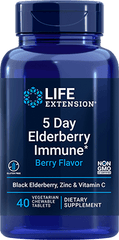 5 Day Elderberry Immune (Berry Flavor), 40 vegetarian chewable comprimidos - lifeproductsbr