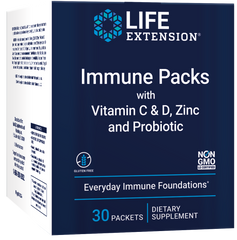 Immune Packs Com Vitaminas C & D, Zinco e Probióticos, 30 Saches